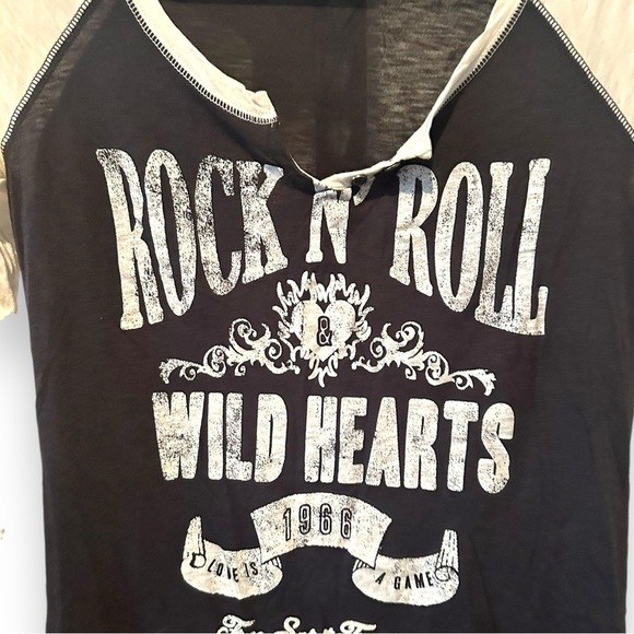 Rock N Roll graphic long sleeve band tee womens shirt size M garage - Picture 2 of 3
